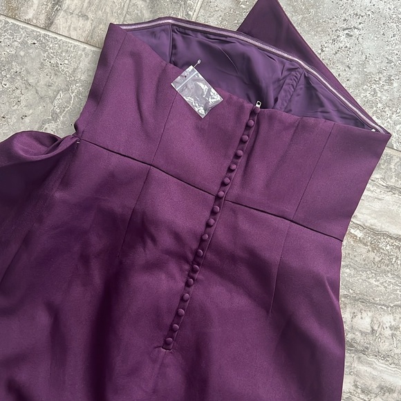 NEW Elliatt Reception Cascade Ruffle Strapless Dress in Purple, Size L $170 - Picture 10 of 15